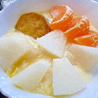 焼き芋＆蜜柑＆梨＆オレンジ豆乳ヨーグルト